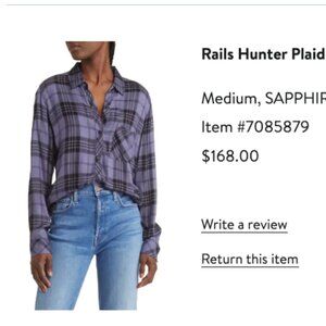 Rails Hunter Plaid Button-Up Shirt Medium